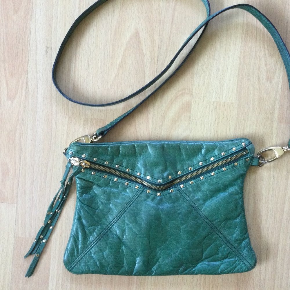 Steve Madden Green Studded Crossbody Purse Fringe